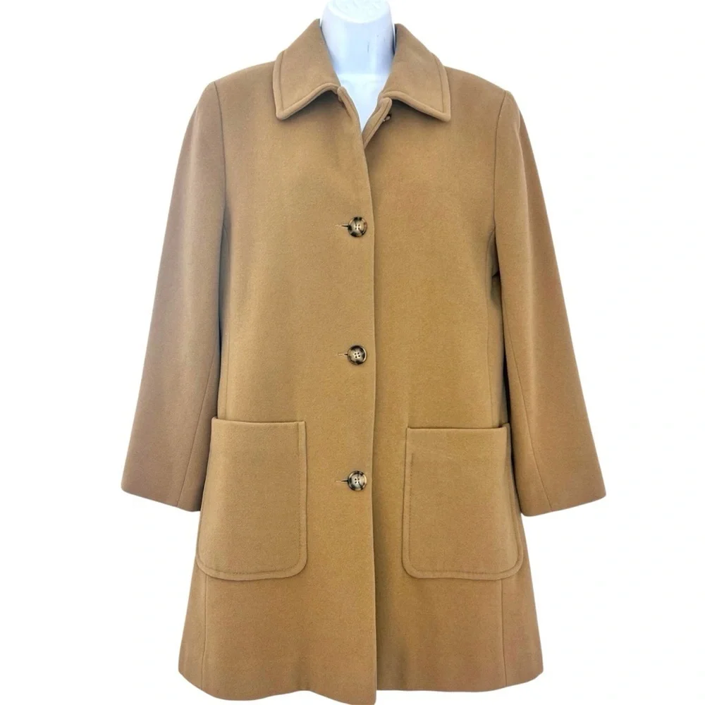 Pendleton Vintage Cashmere Wool Pea Coat Camel Womens Size 8P USA